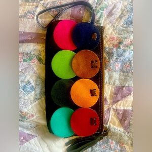 New chocolate Brown Suede Wristlet